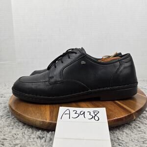 Finn Comfort Mens 9.5 Hilversum Black Leather Lace Up Casual Walking Oxford Shoe